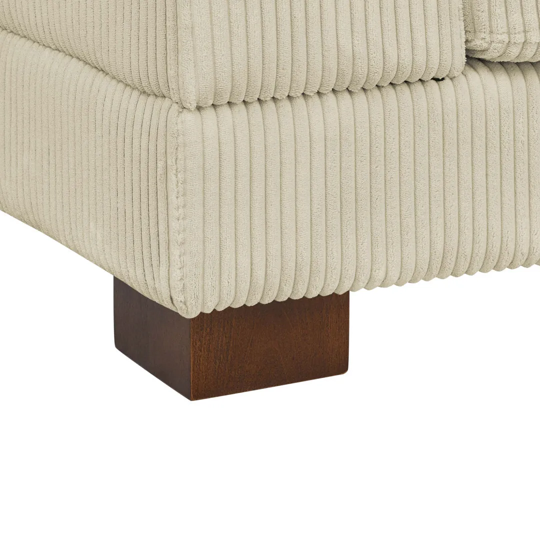 Andreco 144" Wide Reversible Modular Corner Sectional with Ottoman Wade Logan® Body Fabric: Beige Corduroy