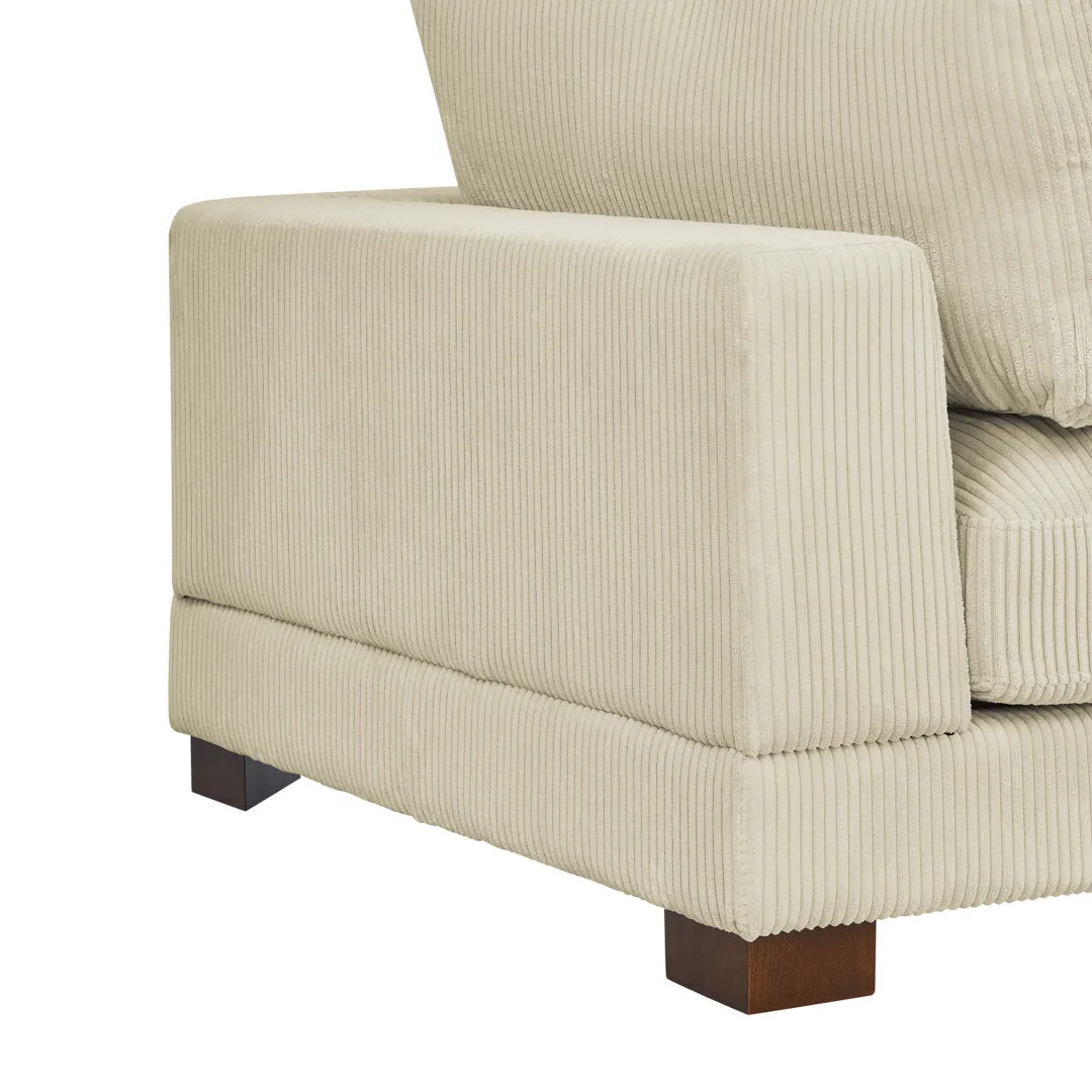 Andreco 144" Wide Reversible Modular Corner Sectional with Ottoman Wade Logan® Body Fabric: Beige Corduroy