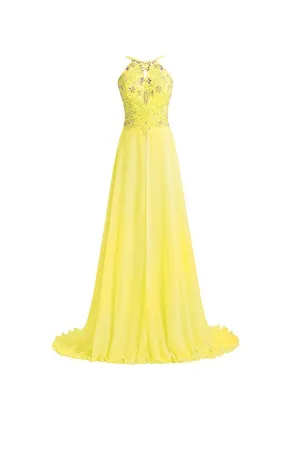 Anneprom A Line Straps Beading Long Prom Dresses Evening Dresses APB0032