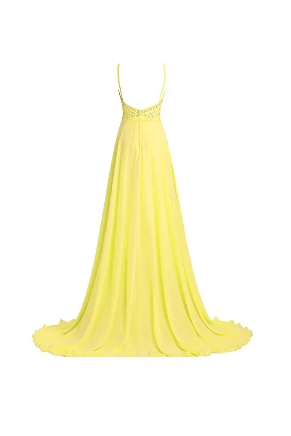 Anneprom A Line Straps Beading Long Prom Dresses Evening Dresses APB0032