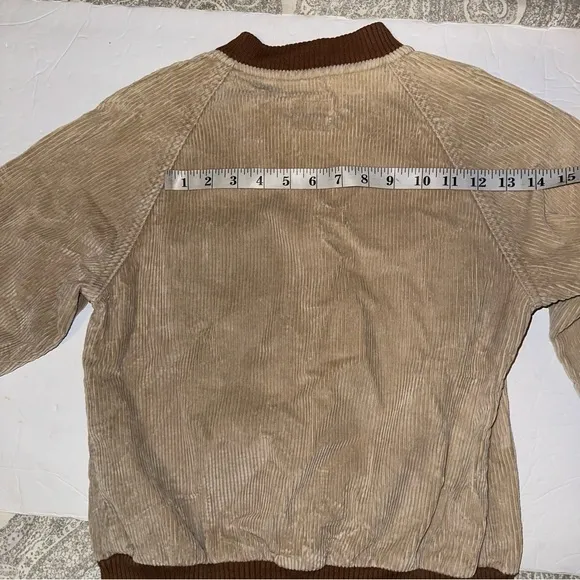 Anonymous John Carlisle Women’s Tan &amp; Brown Retro Corduroy Jacket- Size Medium