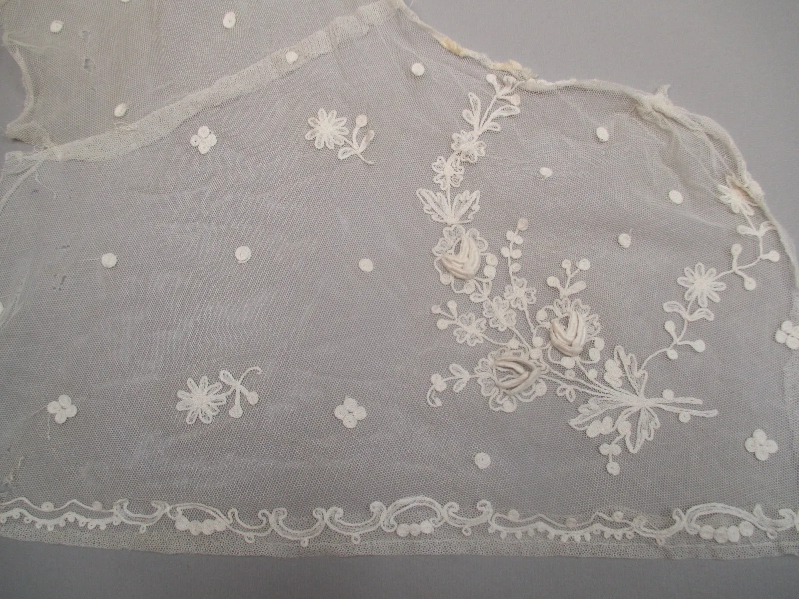 Antique Victorian Embroidered lace remnant