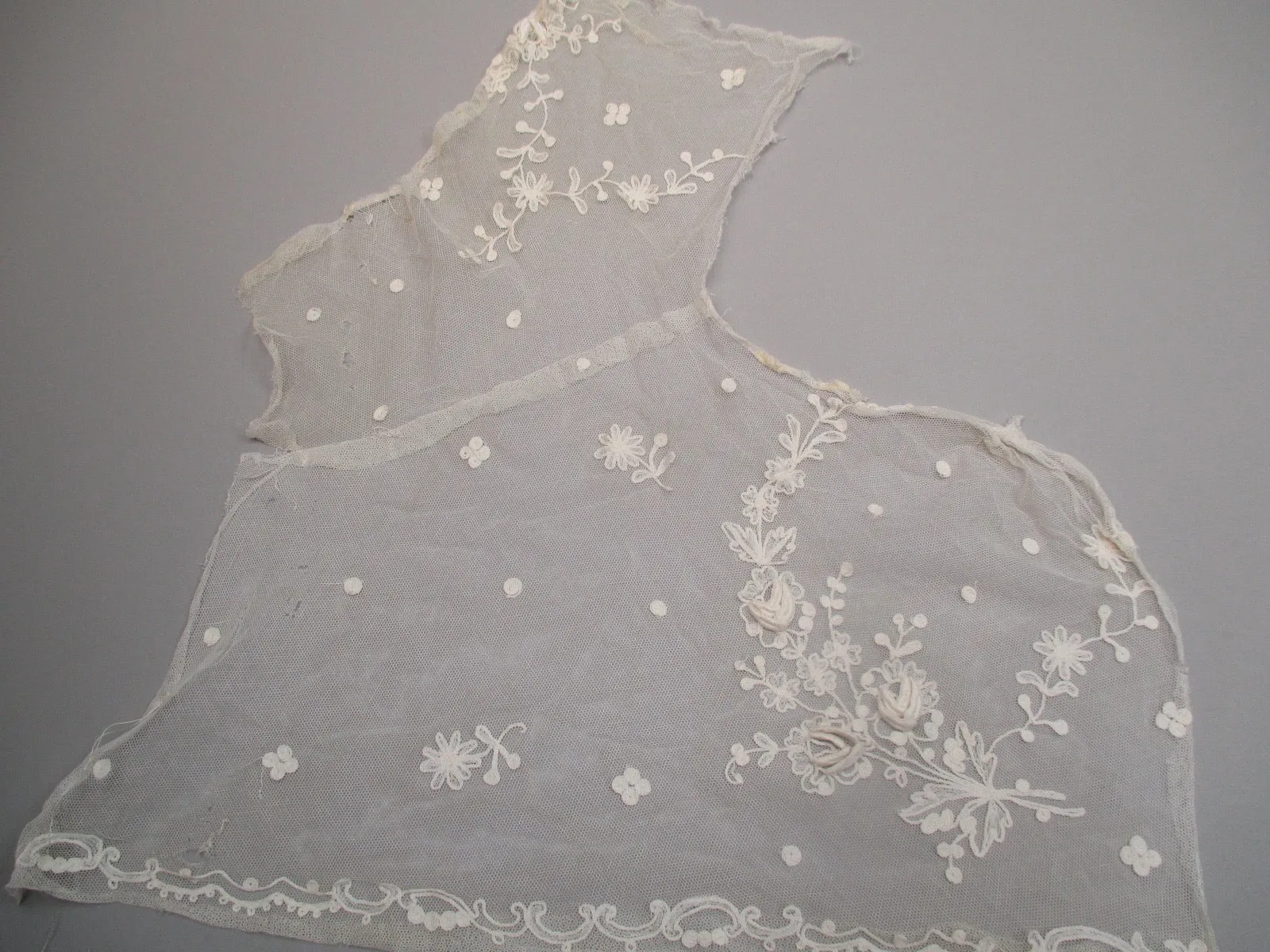 Antique Victorian Embroidered lace remnant