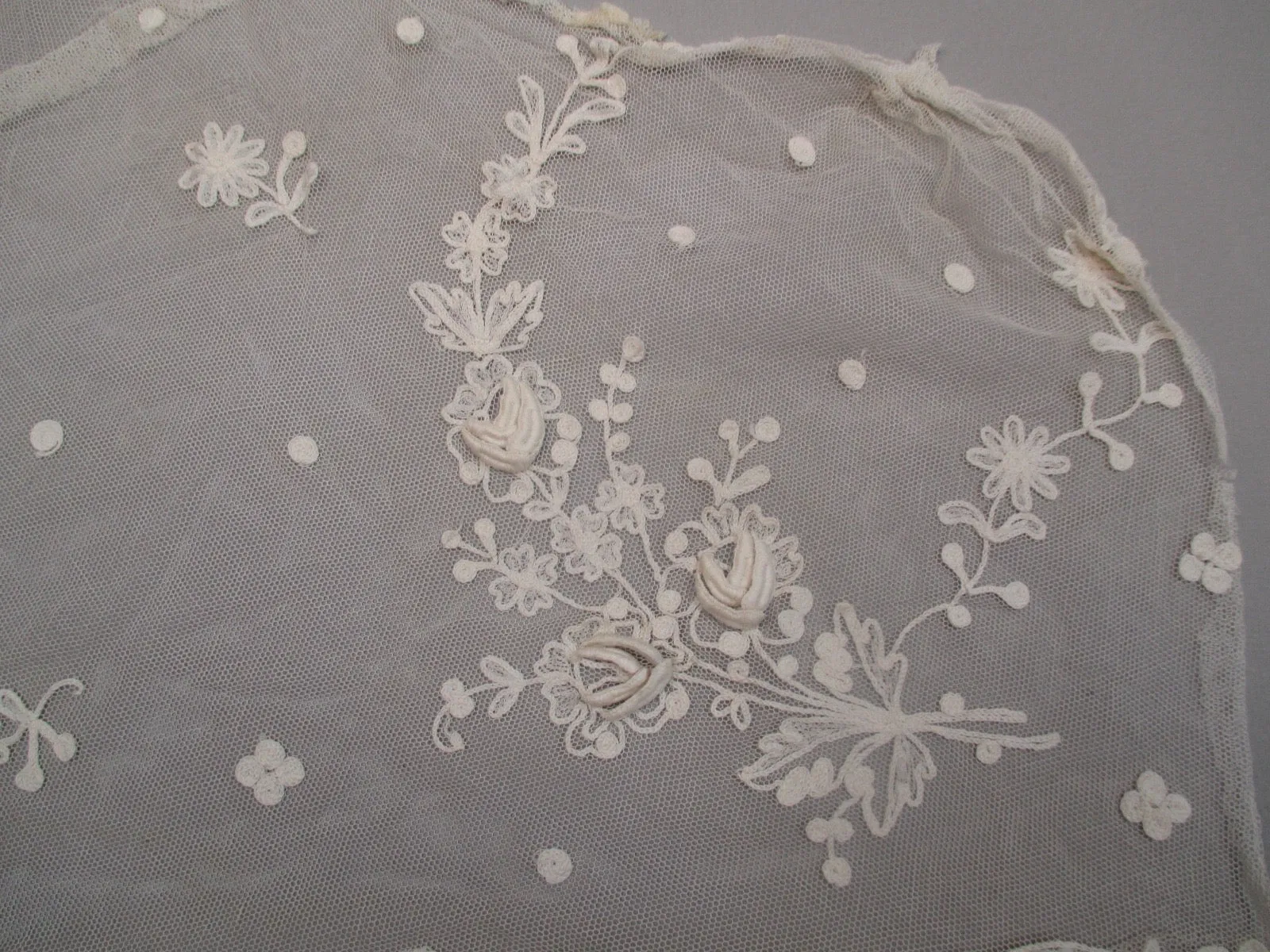 Antique Victorian Embroidered lace remnant