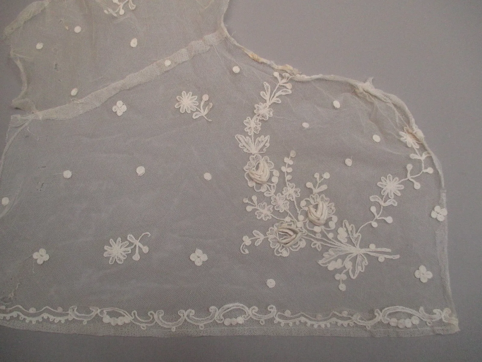 Antique Victorian Embroidered lace remnant