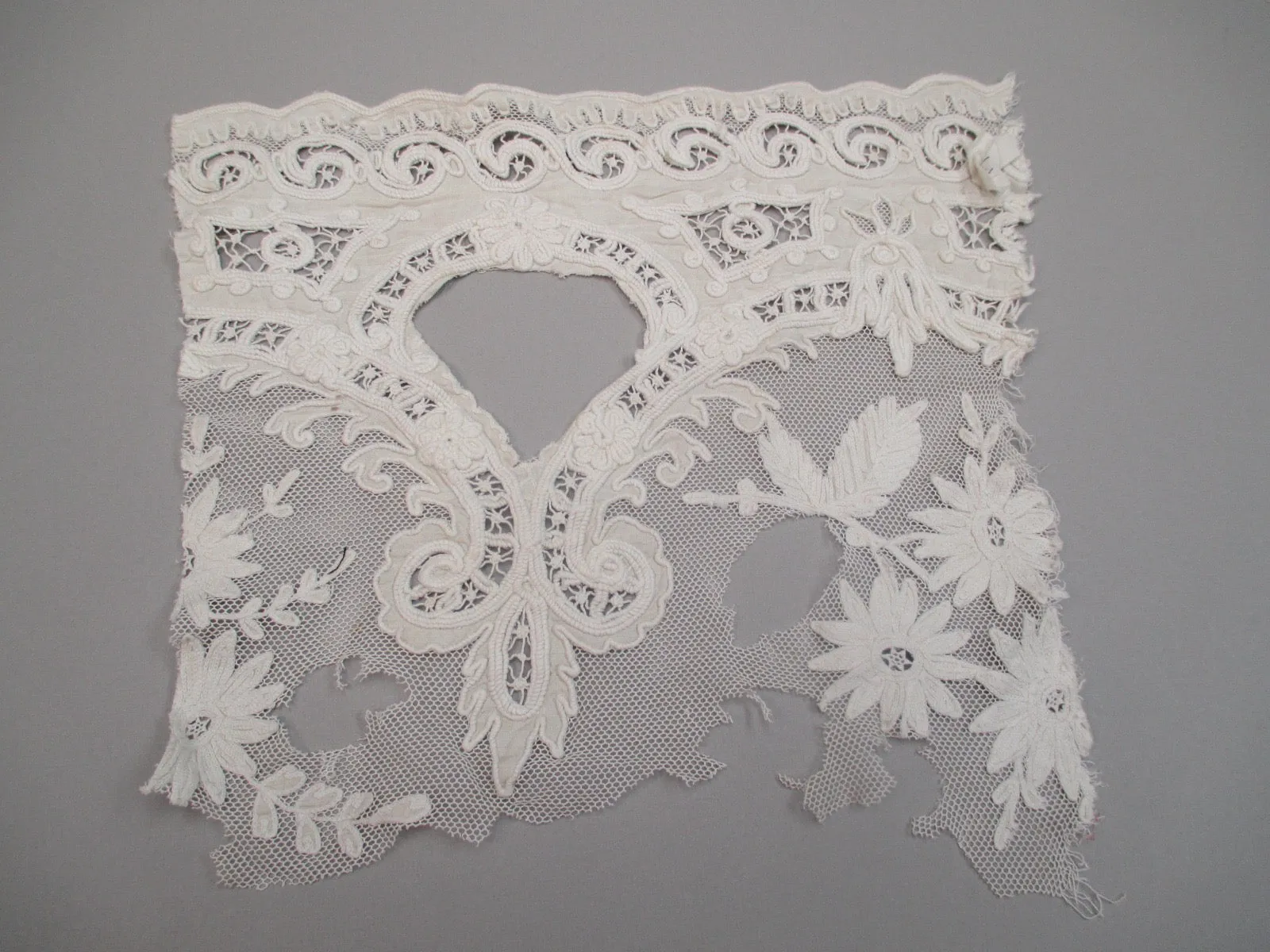 Antique Victorian Handmade embroidered lace remnant
