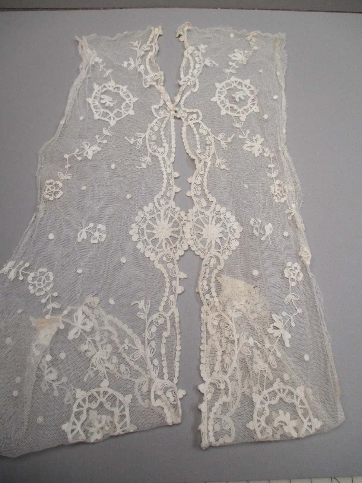 Antique Victorian Tambour Embroidery on Cotton net