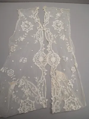 Antique Victorian Tambour Embroidery on Cotton net
