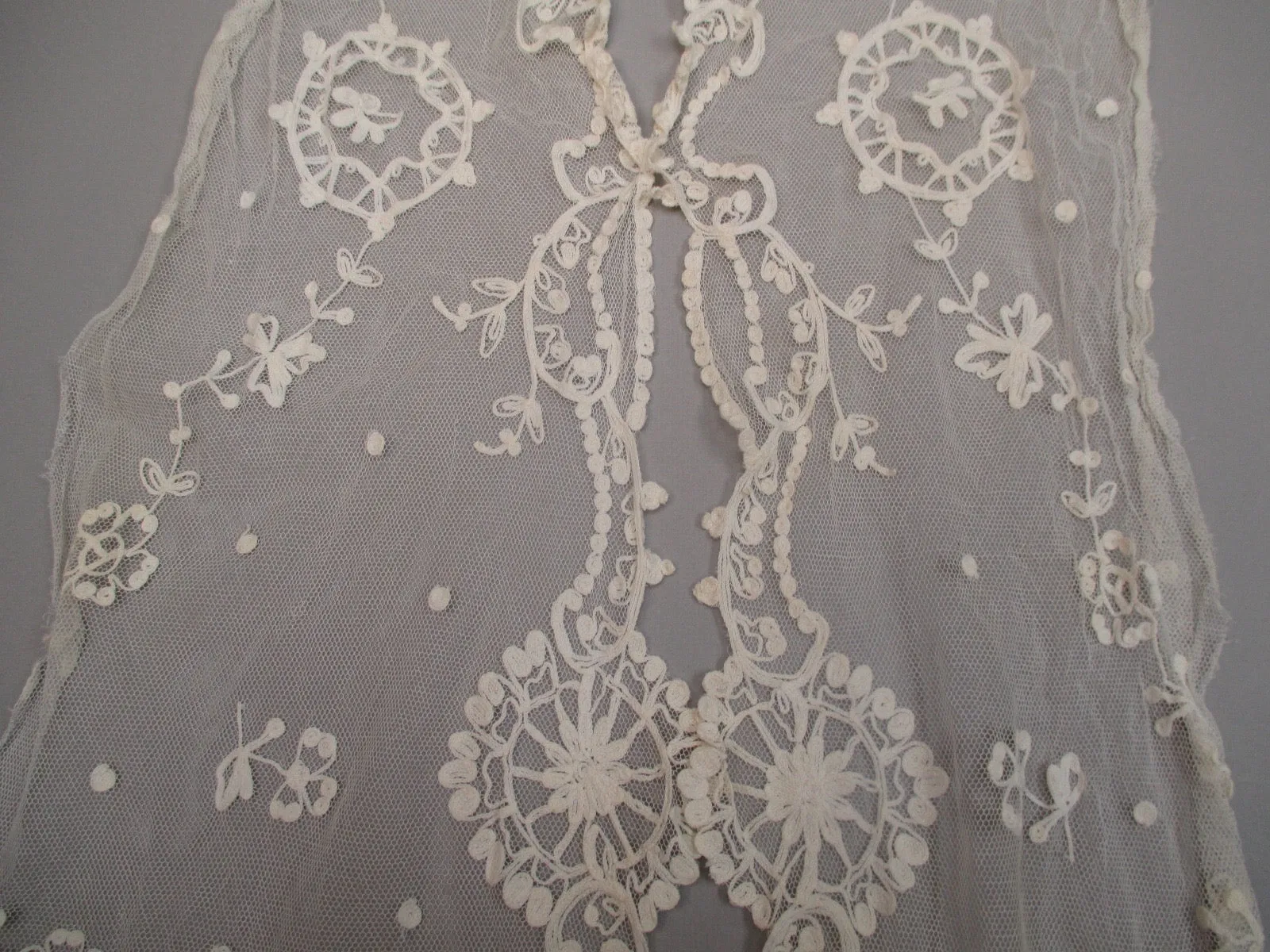 Antique Victorian Tambour Embroidery on Cotton net