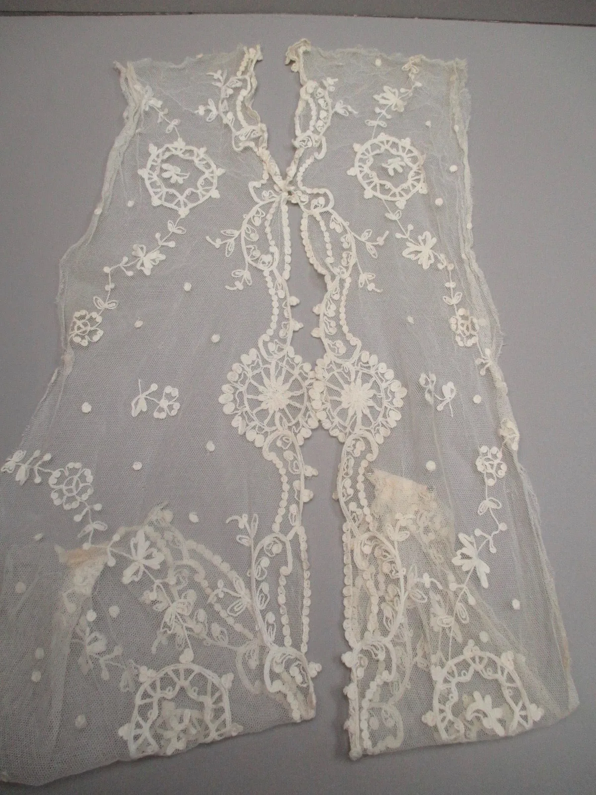 Antique Victorian Tambour Embroidery on Cotton net
