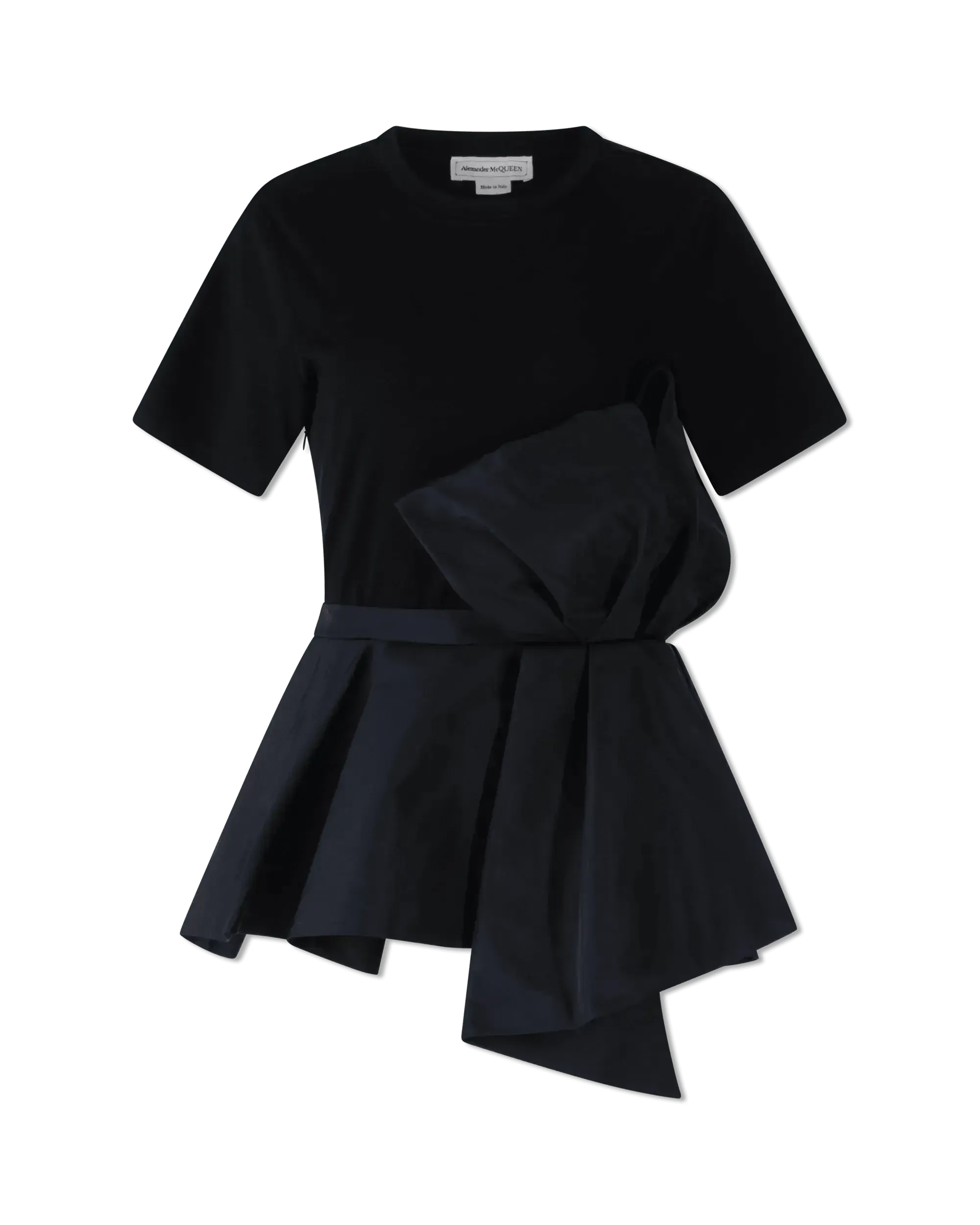 Asymmetric Short Sleeve Ruffle Top