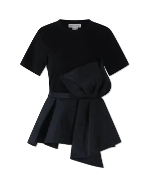 Asymmetric Short Sleeve Ruffle Top