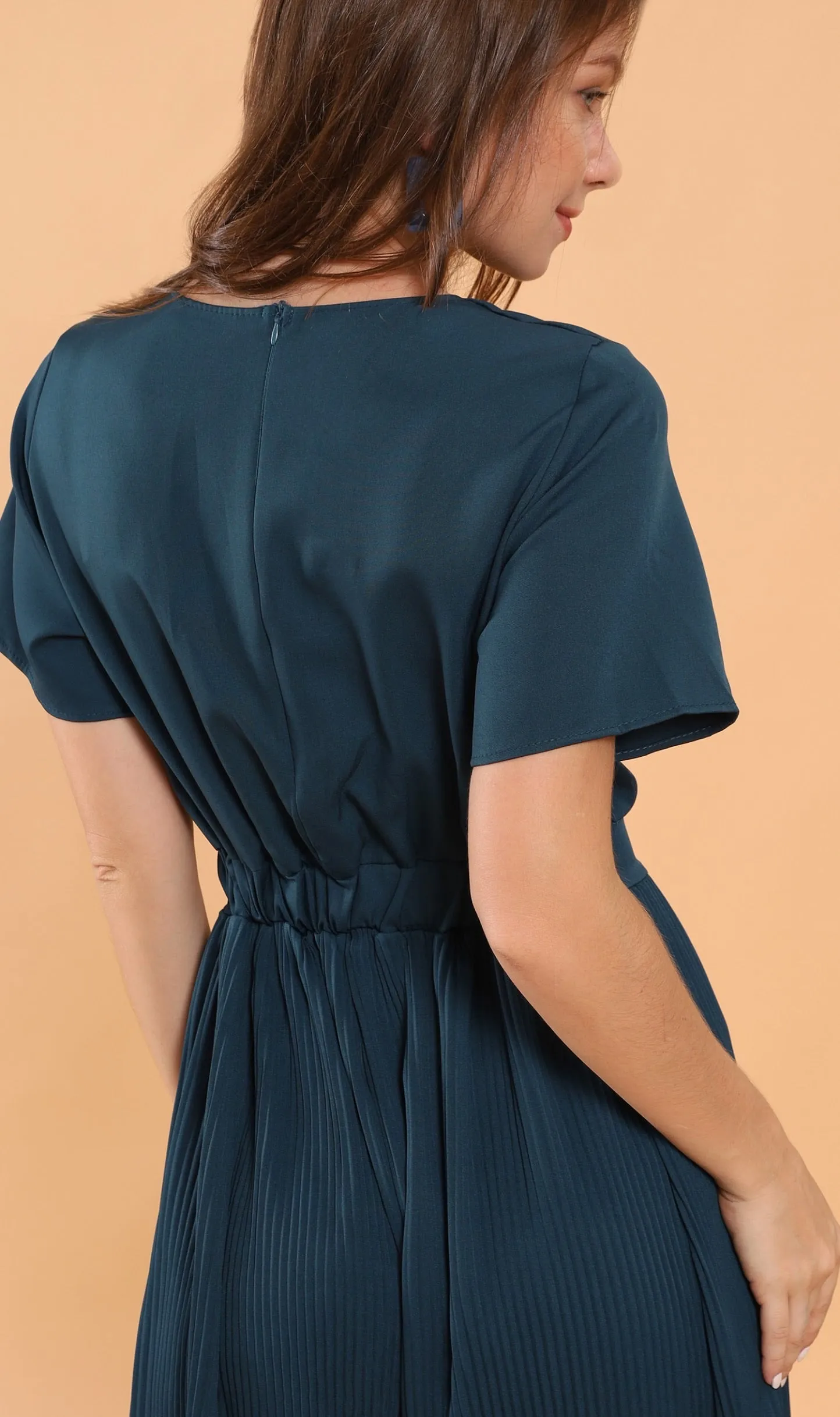 AUBREE Pleated Jumpsuit (Emerald)