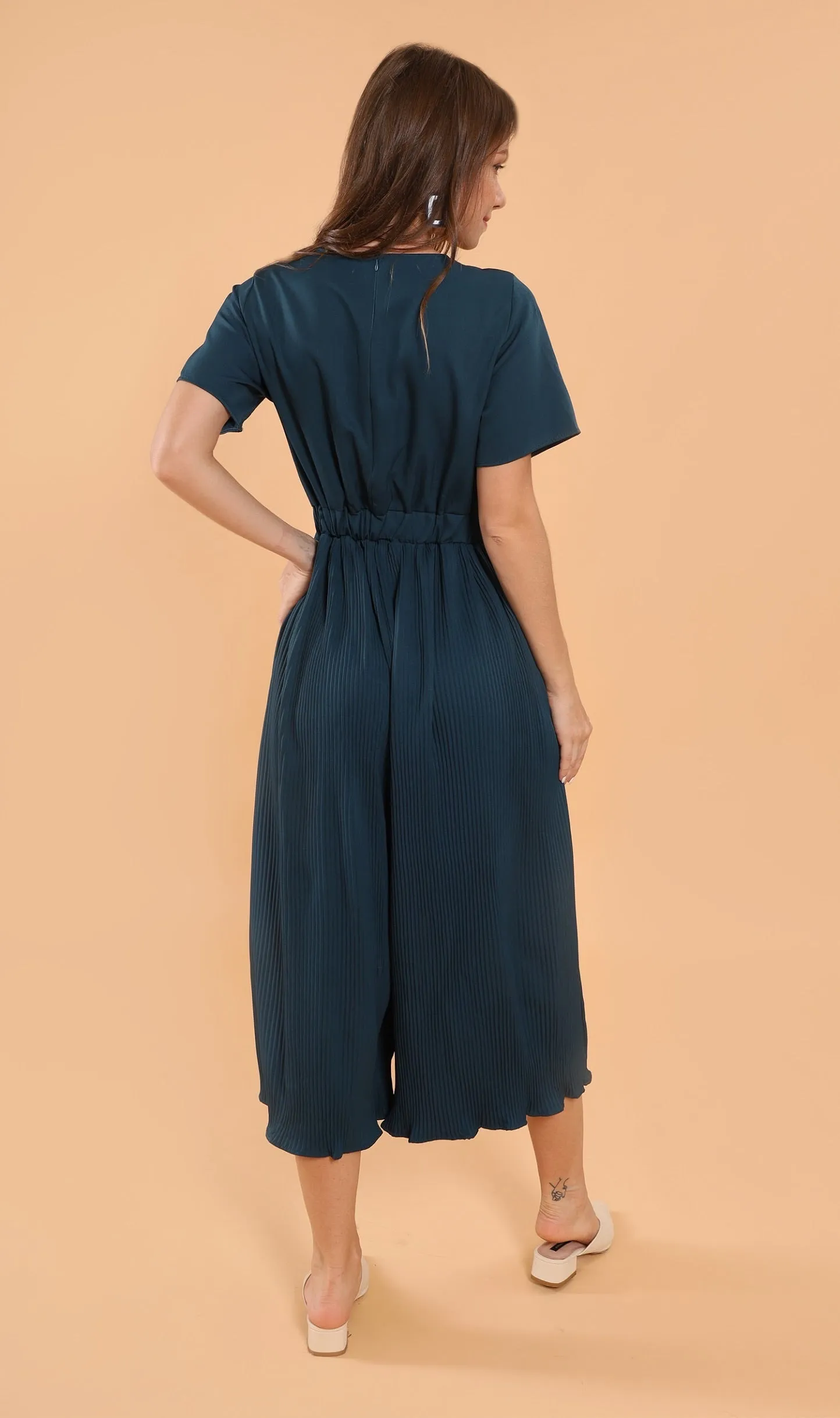 AUBREE Pleated Jumpsuit (Emerald)