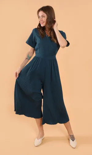 AUBREE Pleated Jumpsuit (Emerald)