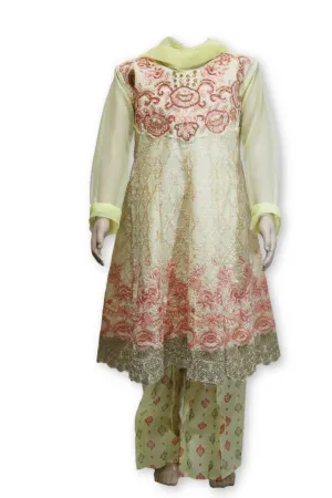 B01 Pakistani Indian Girls 3pc Fancy A line Shirt Style