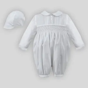 Baby Boy Christening Romper with Hat - Sarah Louise 002200RL