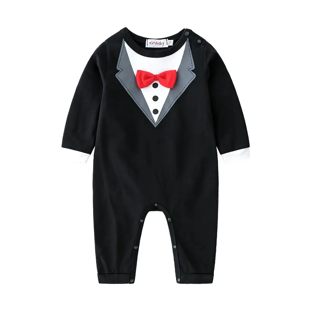 Baby boy Clothes Cotton Soft Long Rompers White/ Black