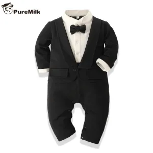 Baby boy Clothes Cotton Soft Long Rompers White/ Black