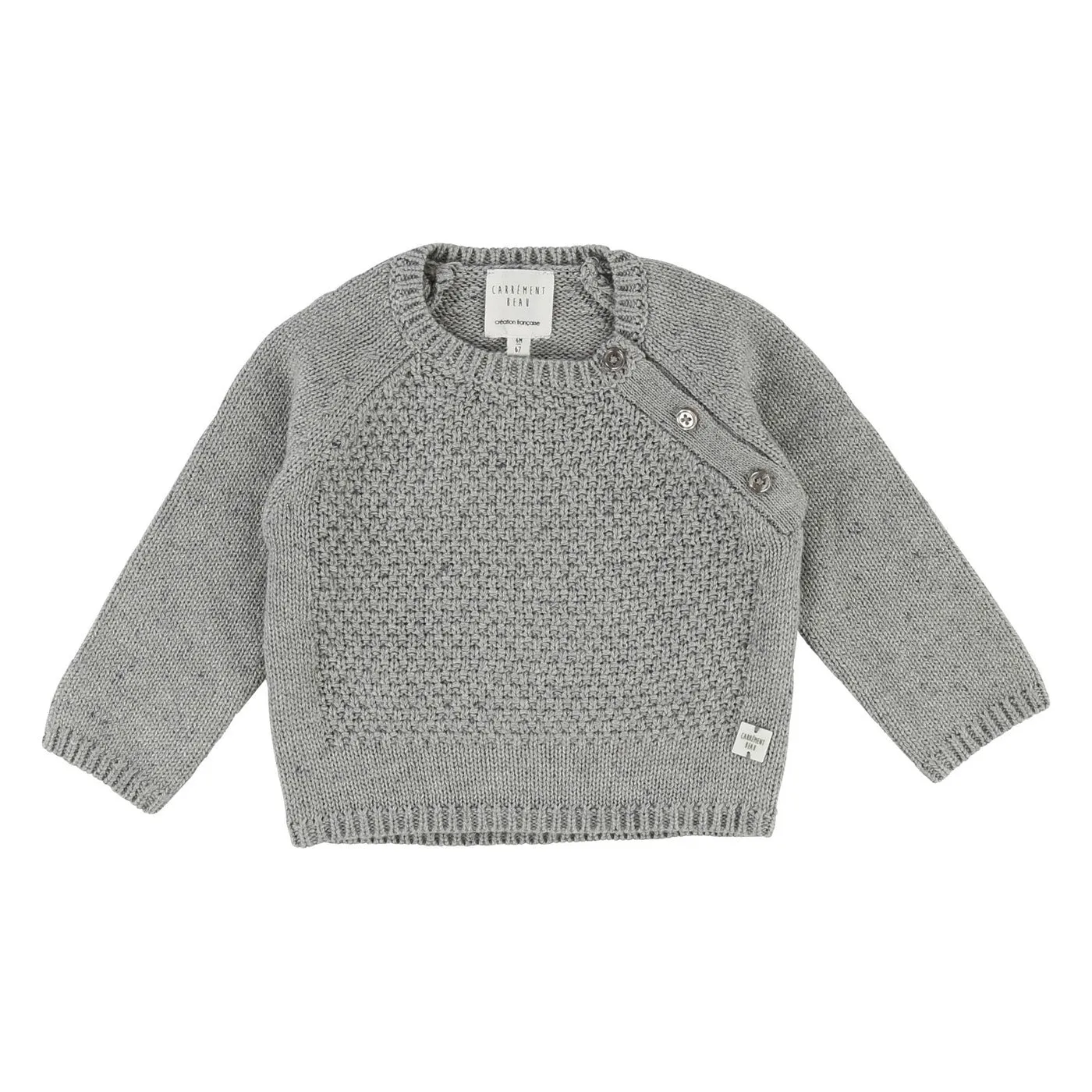 Baby Boy Knit Sweater with Buttoned Shoulder