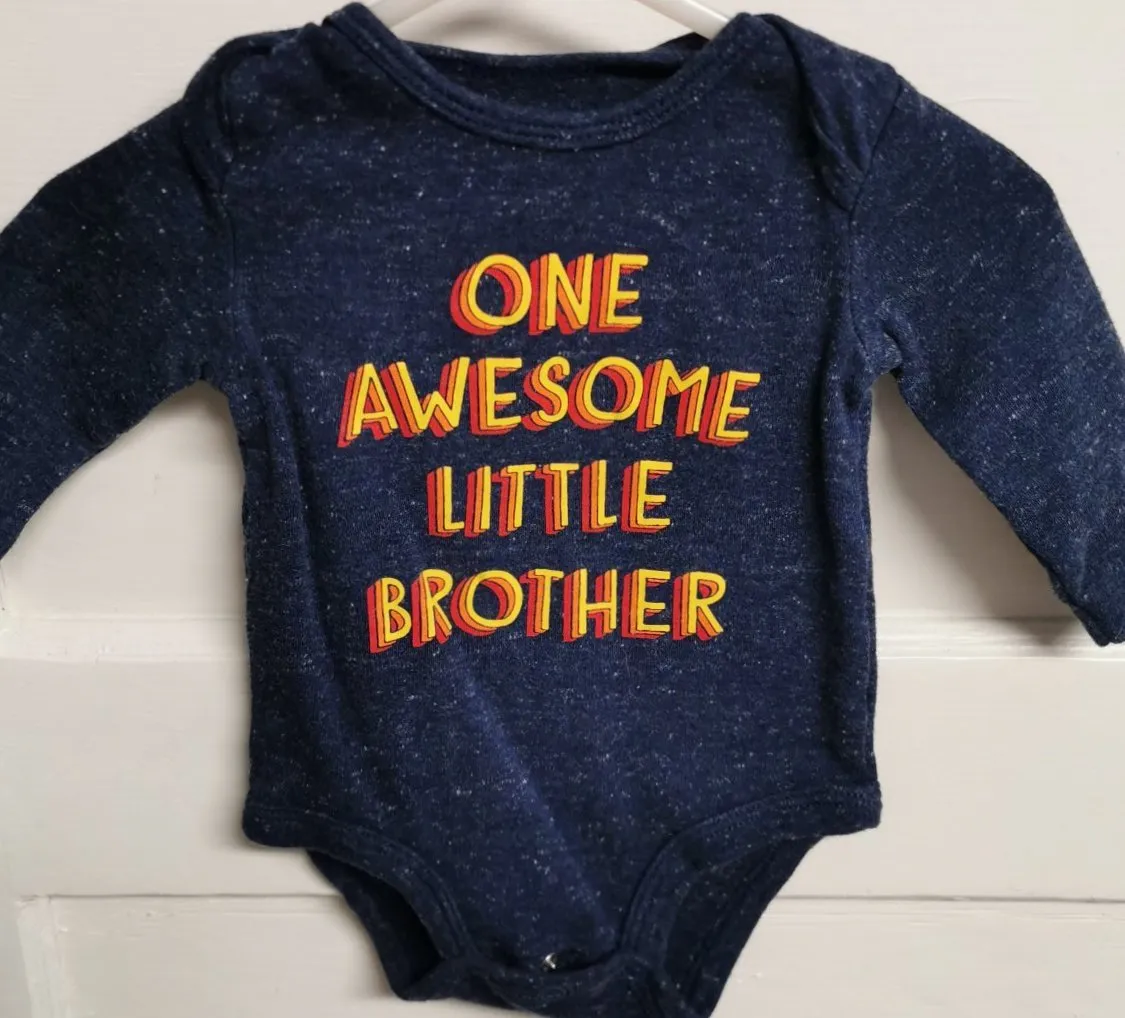 BABY BOY SIZE 3 MONTHS - CARTER'S, 2 Pack, Long-sleeved Graphic Onesies EUC B50