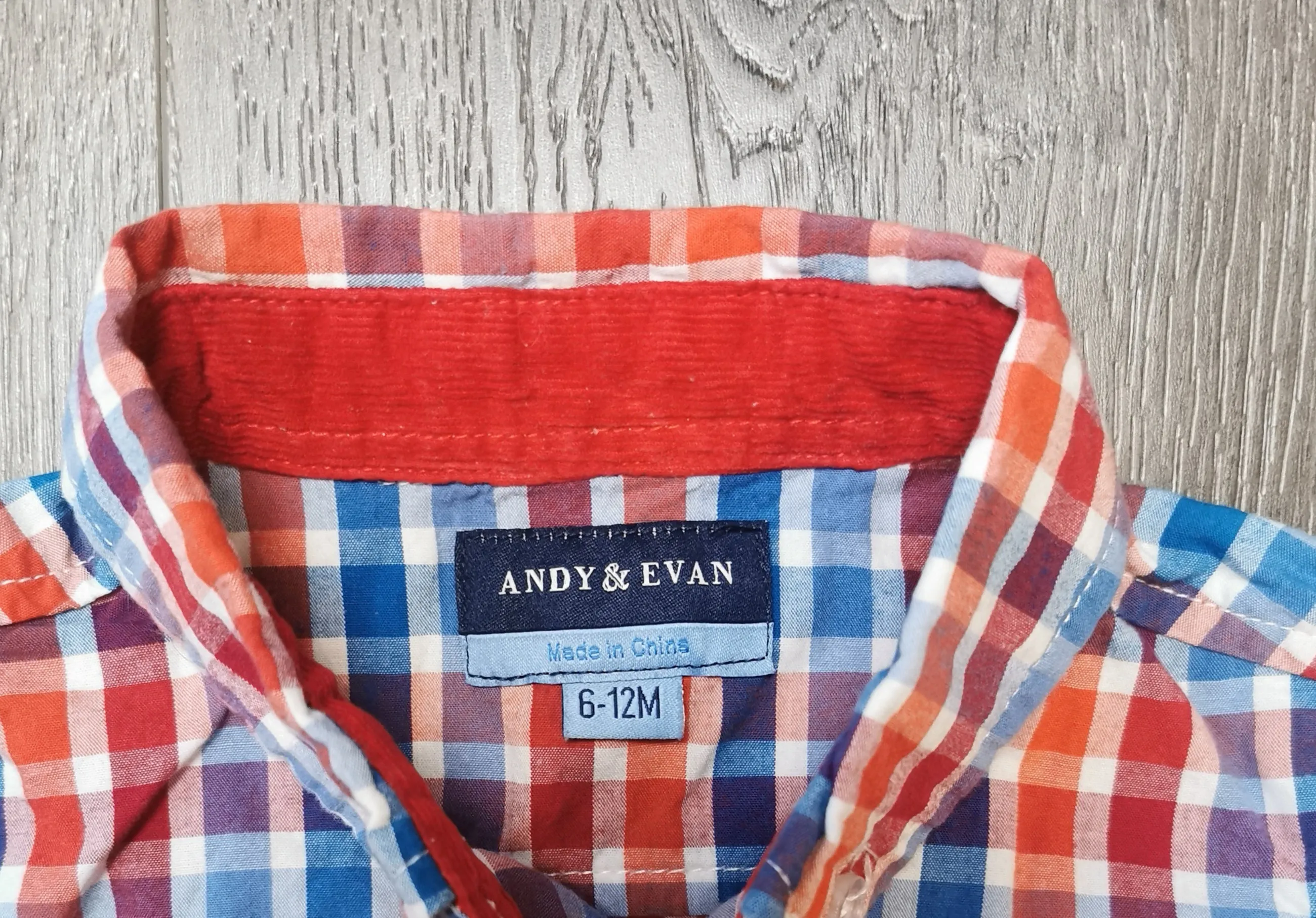 BABY BOY SIZE 6/12 MONTHS - ANDY & EVAN, Long-sleeve Dress Top EUC B32