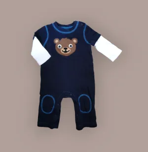 BABY BOY SIZE 6/12 MONTHS - GYMBOREE, Long-sleeved, Cotton Romper EUC B50
