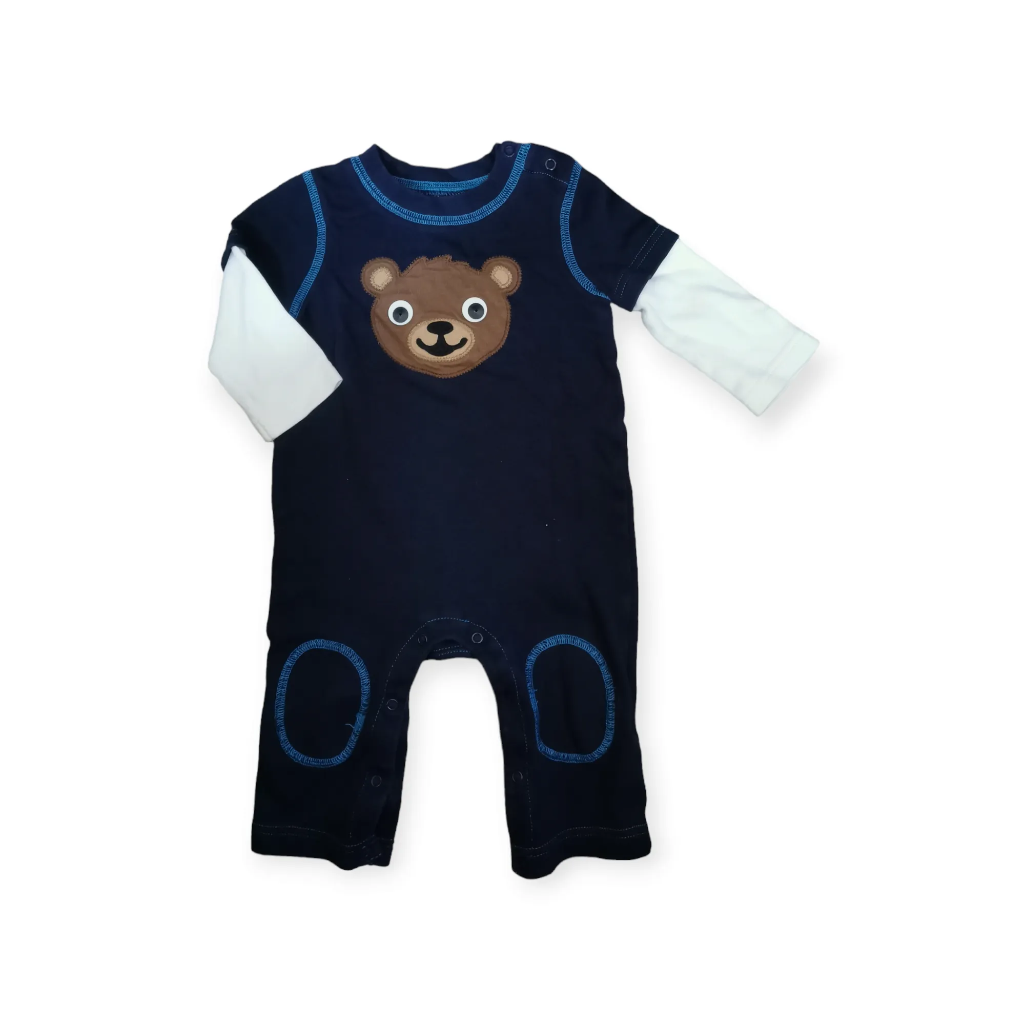 BABY BOY SIZE 6/12 MONTHS - GYMBOREE, Long-sleeved, Cotton Romper EUC B50