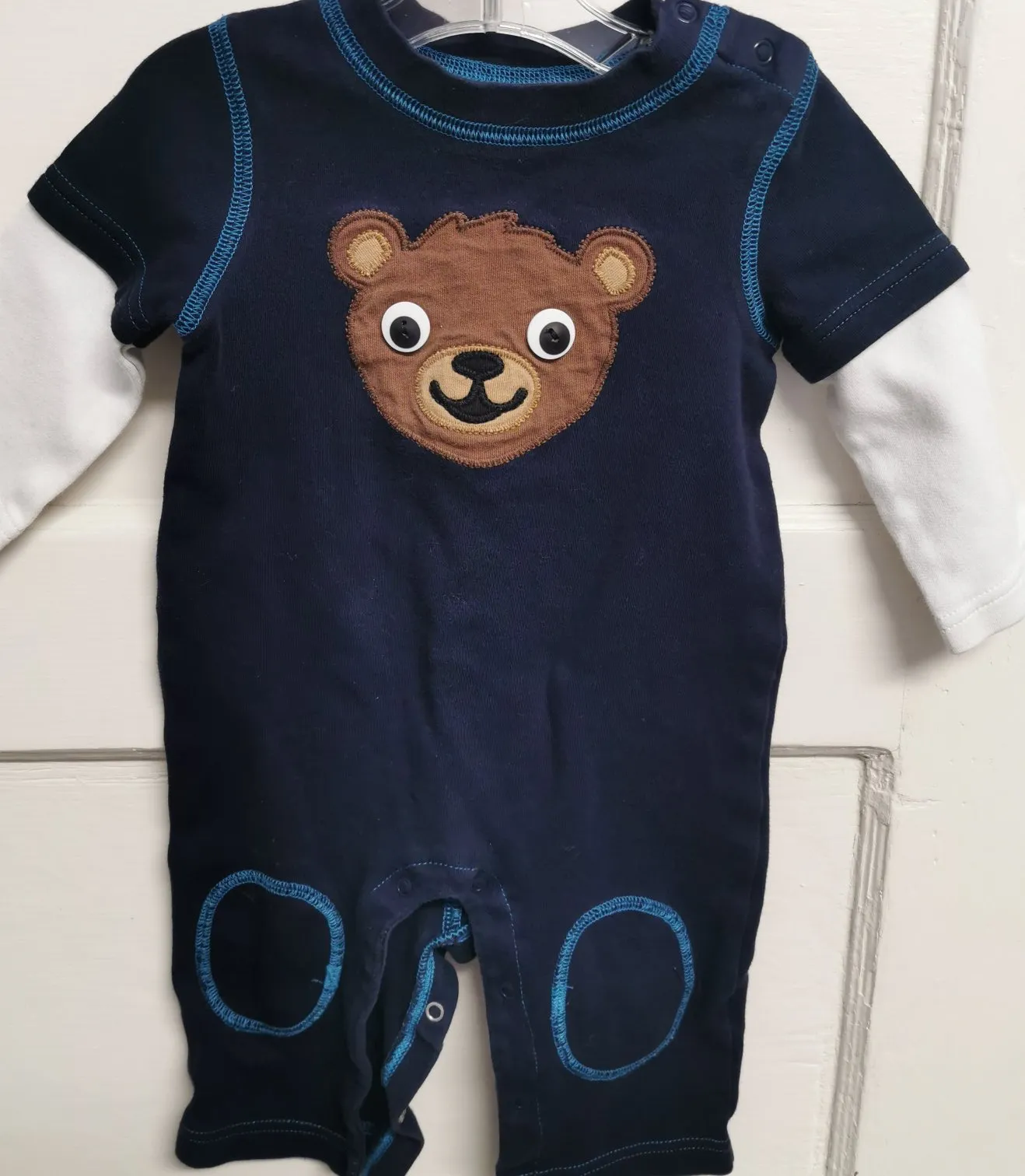 BABY BOY SIZE 6/12 MONTHS - GYMBOREE, Long-sleeved, Cotton Romper EUC B50