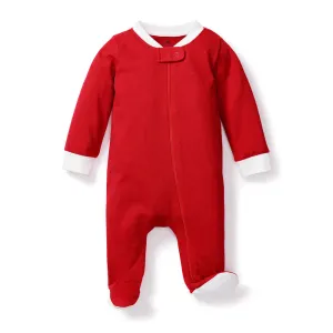 Baby Classic Knit Romper | Red & White