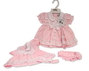 Baby Dress with Lace and Bow (NB-6m) (PK6) BIS-2120-6274
