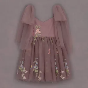 Baby Enchanted Angel Dress - Embroidered Heather