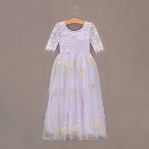 Baby Enchanted Dress - Embroidered Lilac Lace