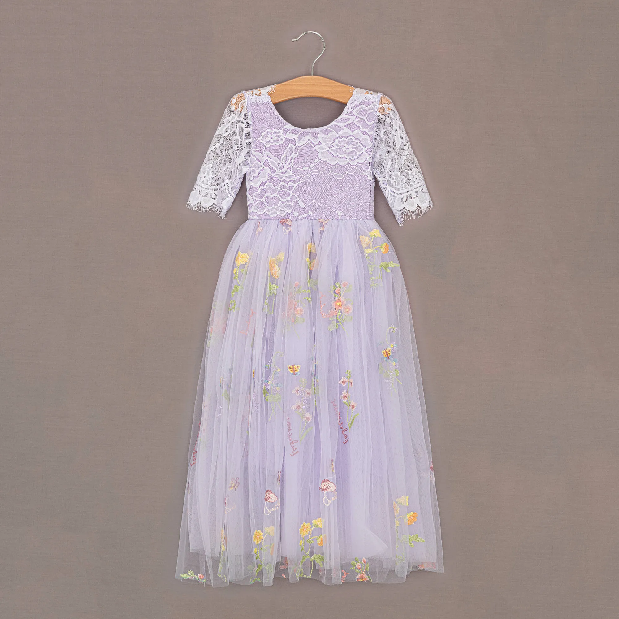 Baby Enchanted Dress - Embroidered Lilac Lace