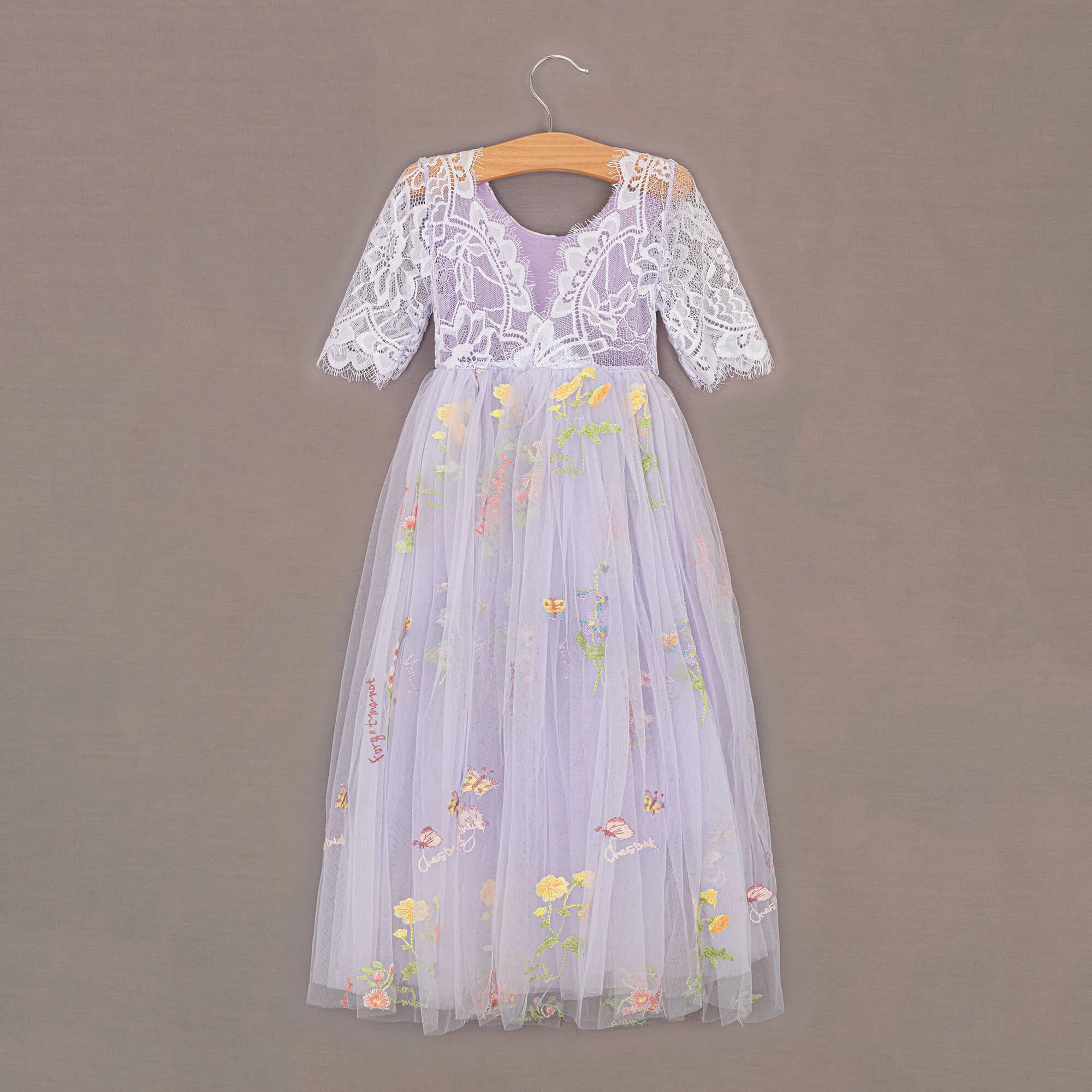 Baby Enchanted Dress - Embroidered Lilac Lace