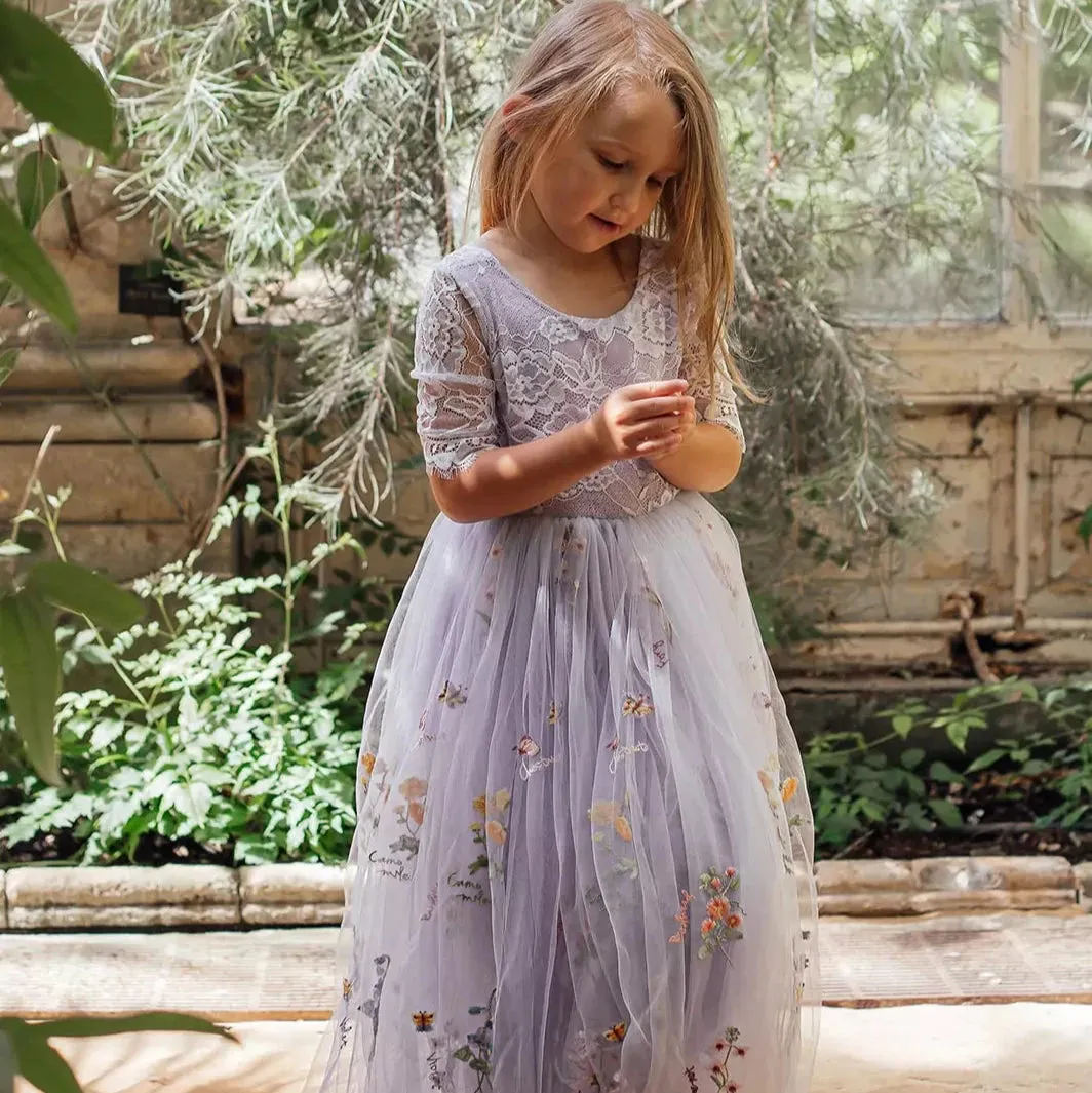 Baby Enchanted Dress - Embroidered Lilac Lace
