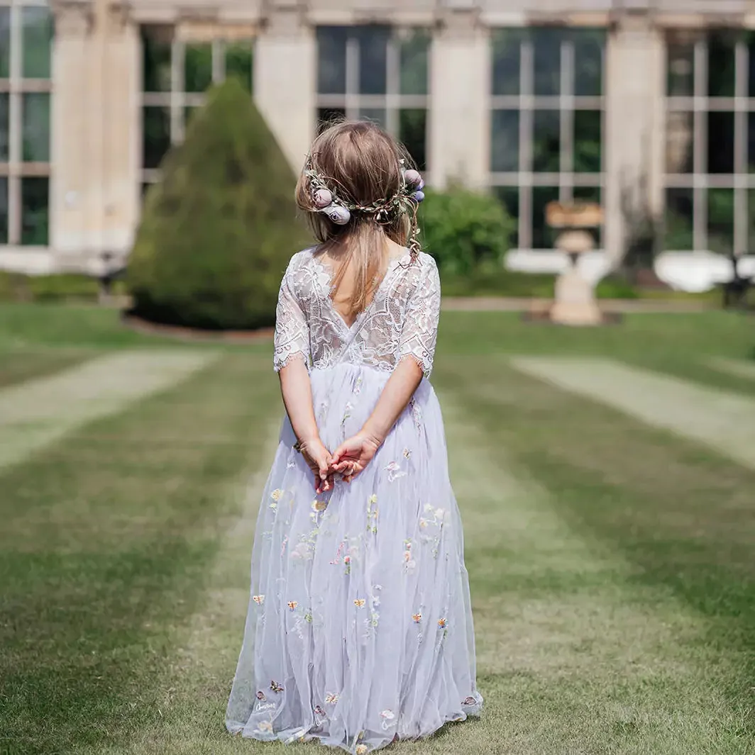 Baby Enchanted Dress - Embroidered Lilac Lace