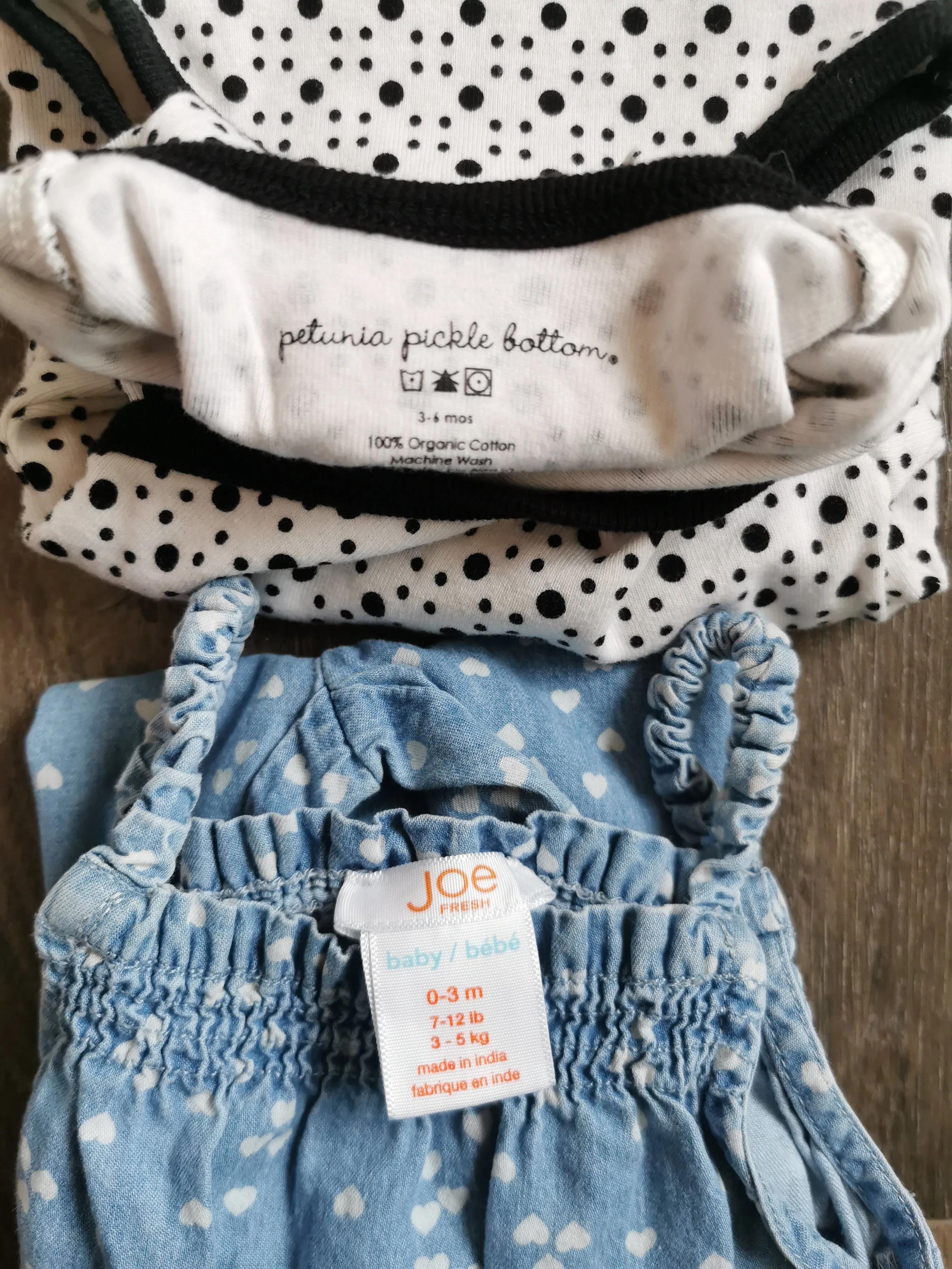 BABY GIRL SIZE 0/6 MONTHS - PETUNIA PICKLE BOTTOM & JOE FRESH, 2 Piece Mix N Match Outfit EUC B16