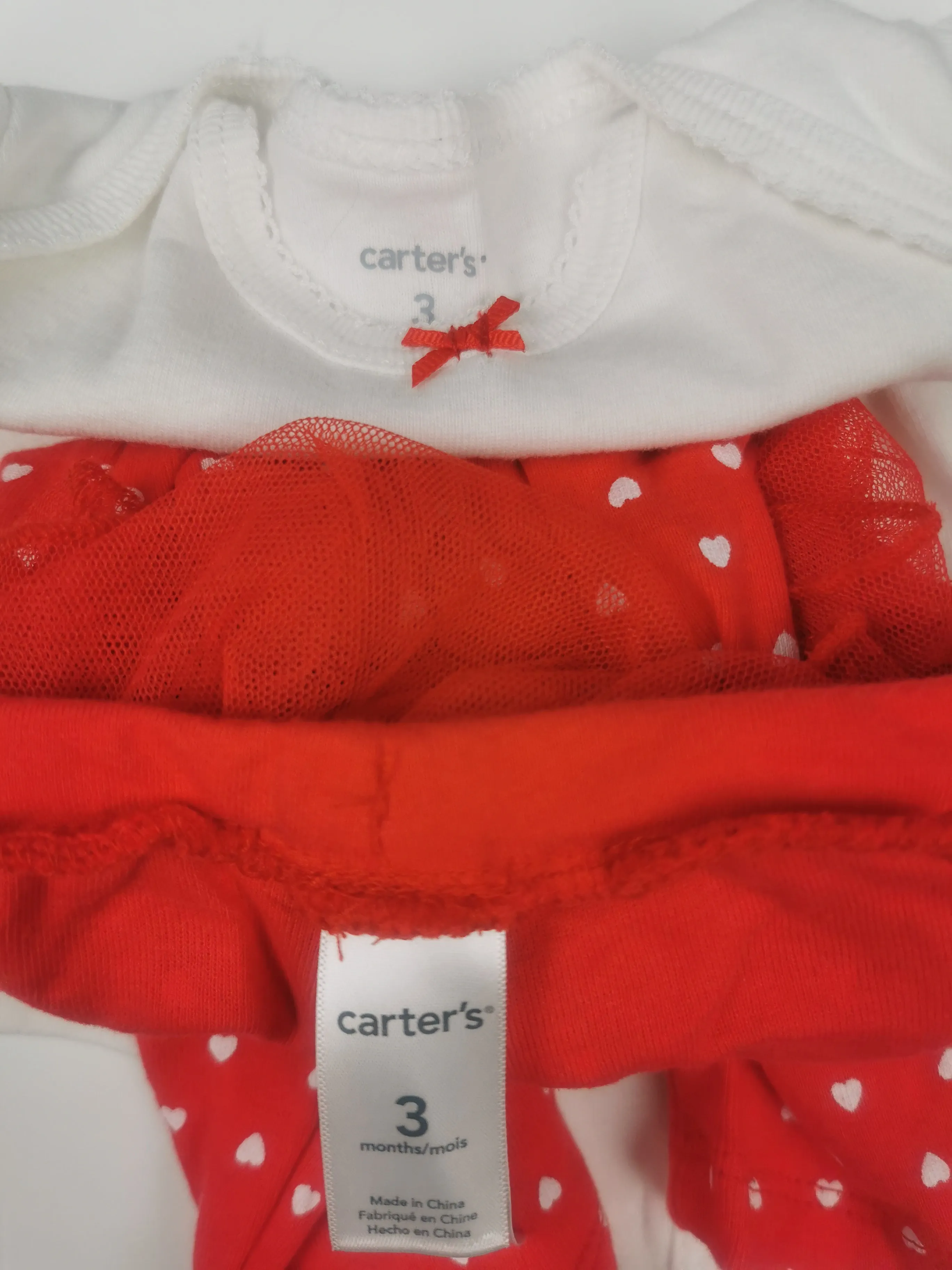 BABY GIRL SIZE 3 MONTHS - CARTER'S, 2 Piece Matching Graphic Tutu Outfit GUC B21