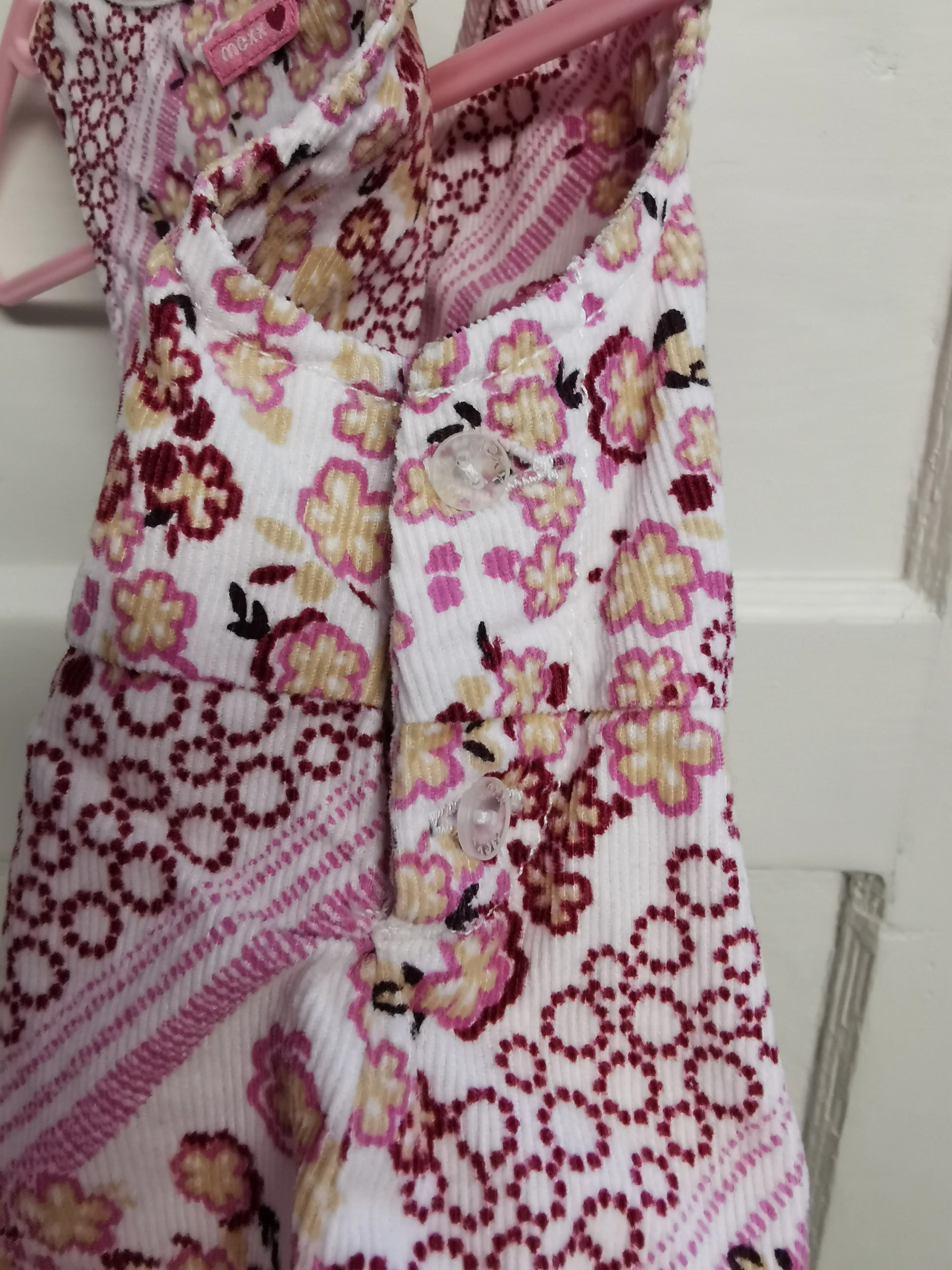 BABY GIRL SIZE 3/6 MONTHS - Baby MEXX, Boho Floral Cordoroy Dress EUC B37