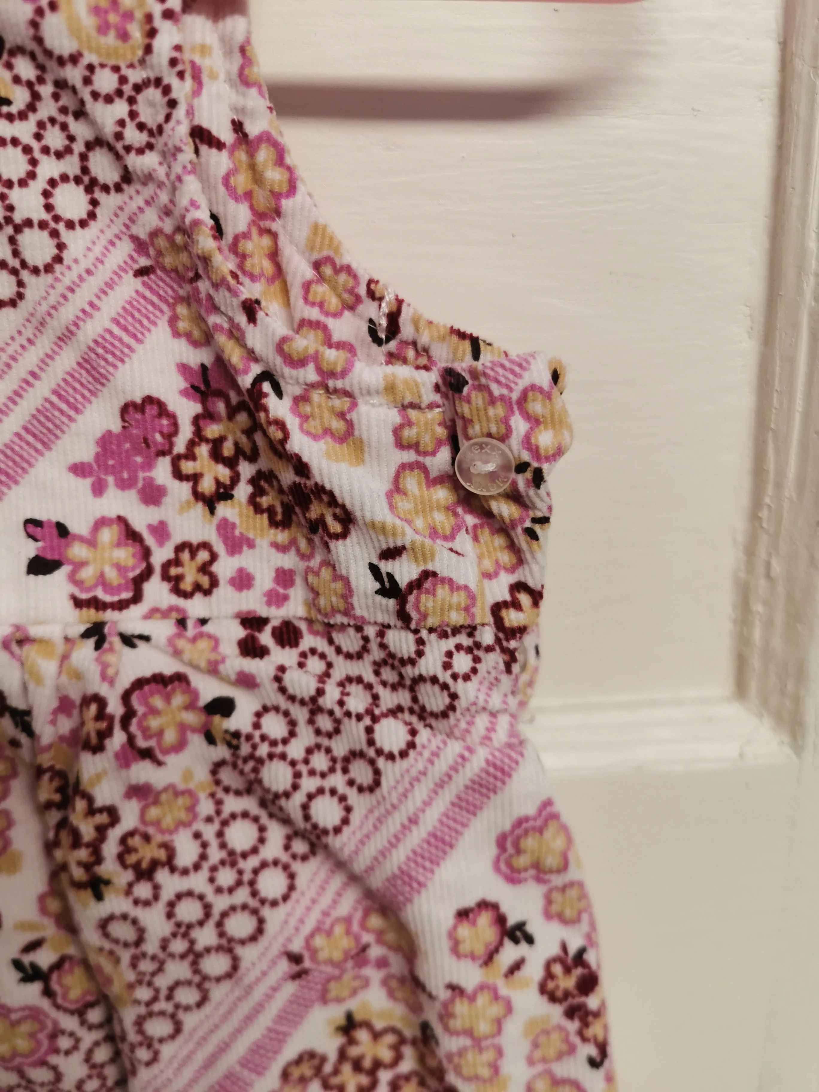 BABY GIRL SIZE 3/6 MONTHS - Baby MEXX, Boho Floral Cordoroy Dress EUC B37