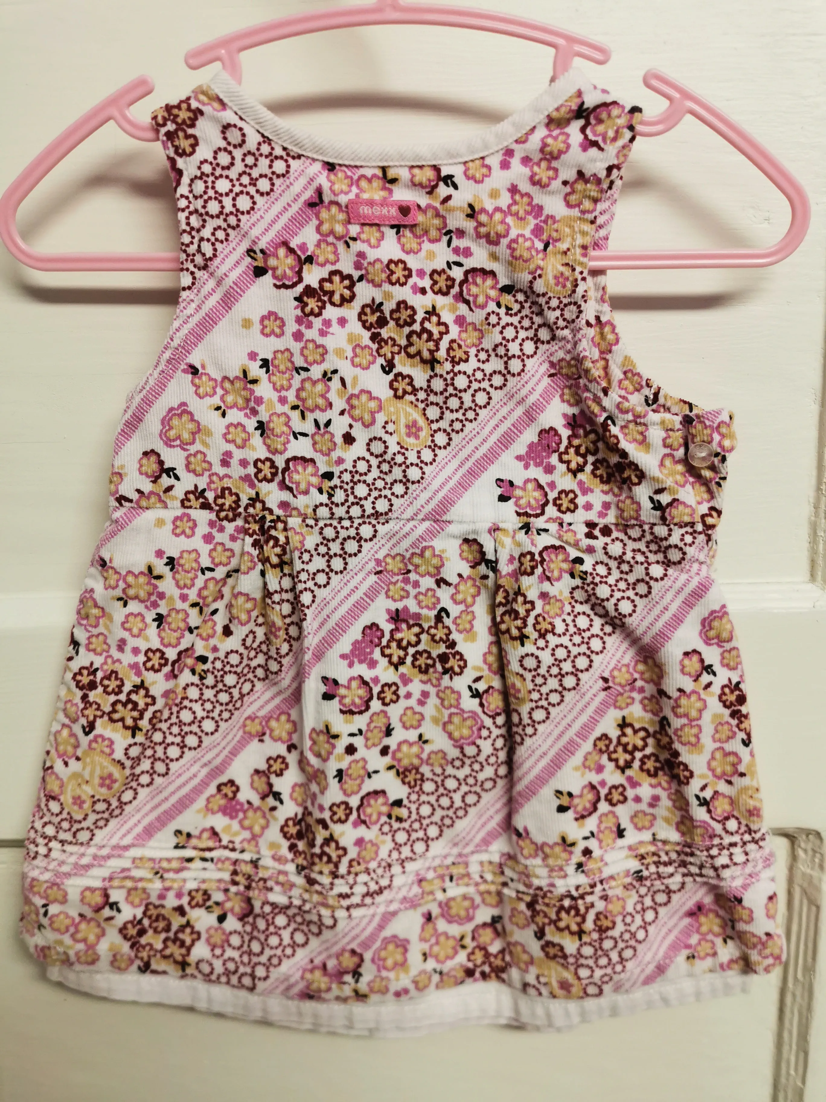 BABY GIRL SIZE 3/6 MONTHS - Baby MEXX, Boho Floral Cordoroy Dress EUC B37