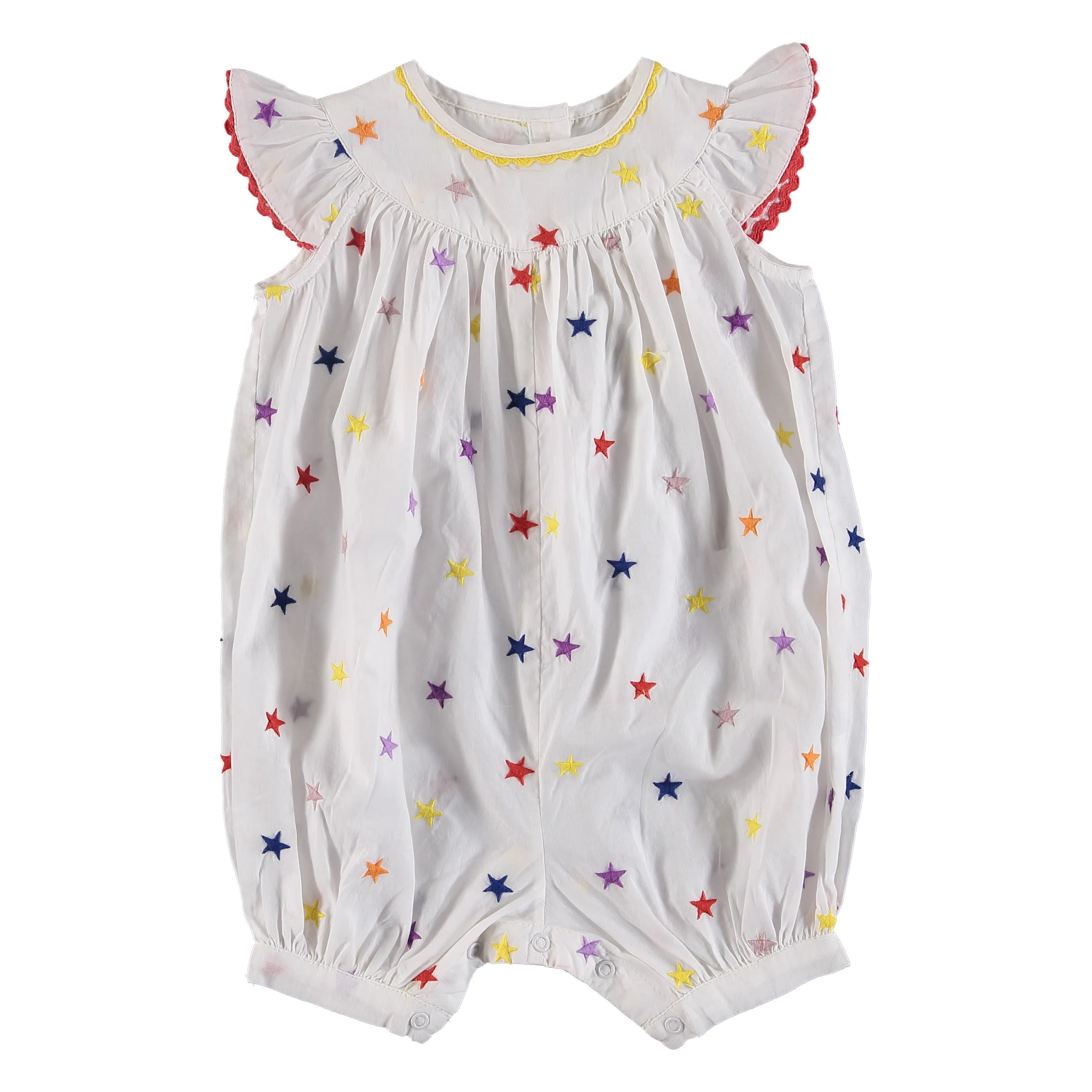 Baby Girls Embroidery Stars All-In-One