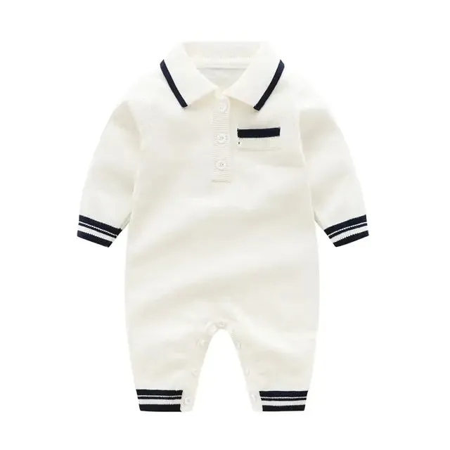 Baby Girl's or Boy's Knitted Rompers - Sleeved & Sleeveless - Various Styles