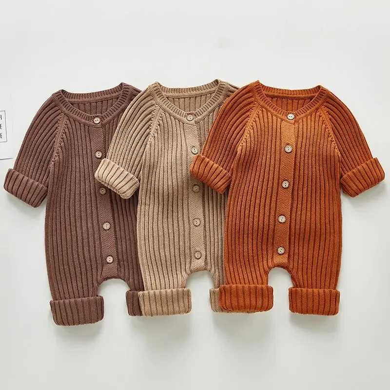 Baby Girl's or Boy's Knitted Rompers - Sleeved & Sleeveless - Various Styles