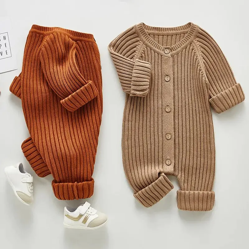 Baby Girl's or Boy's Knitted Rompers - Sleeved & Sleeveless - Various Styles