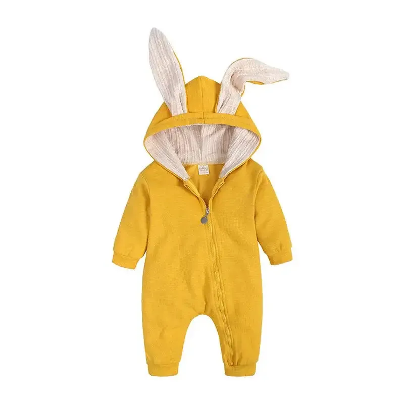 Baby Girl's or Boy's Onesie - Rabbit Ear Hooded Design - 100% Cotton