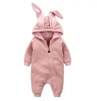 Baby Girl's or Boy's Onesie - Rabbit Ear Hooded Design - 100% Cotton