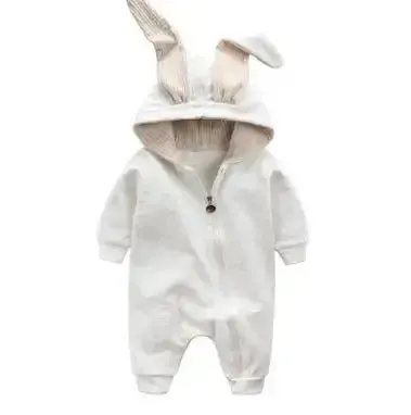Baby Girl's or Boy's Onesie - Rabbit Ear Hooded Design - 100% Cotton