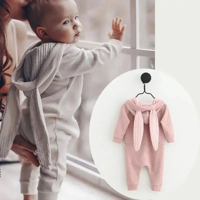 Baby Girl's or Boy's Onesie - Rabbit Ear Hooded Design - 100% Cotton